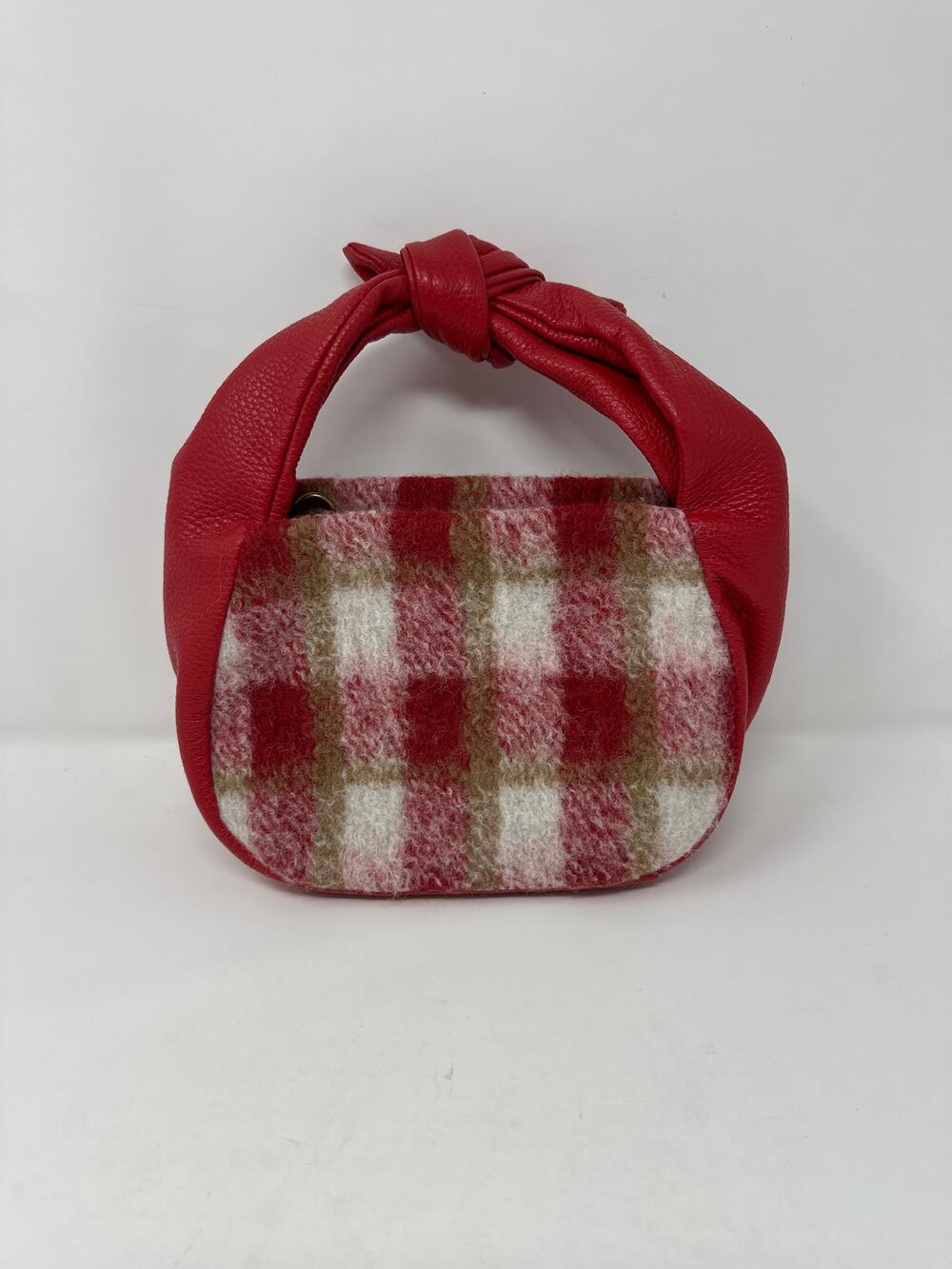 Sundance NWOT Red Plaid Soire Knotted Mini Hand Bag